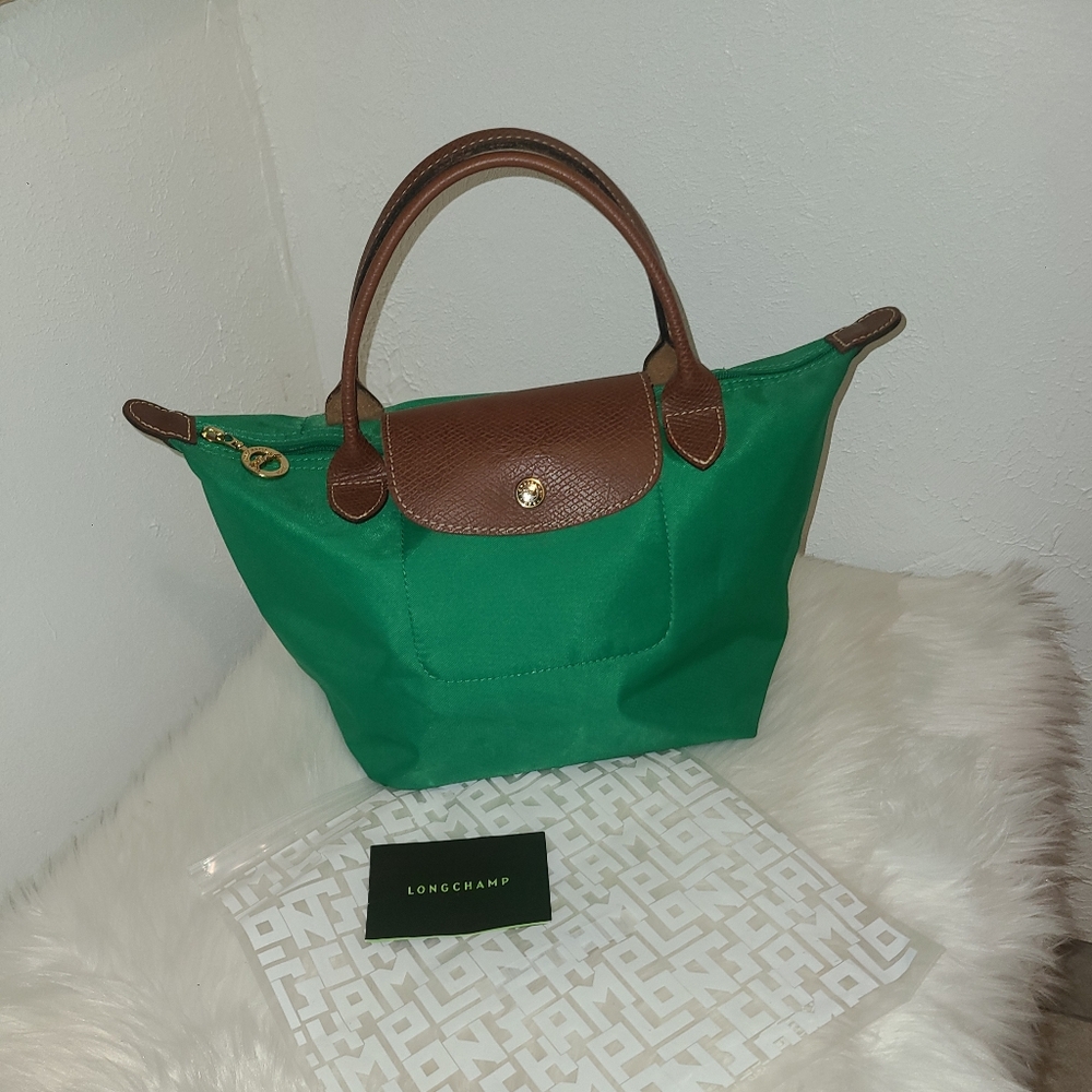 Longchamp Tote in Green and Brown Size SMALL